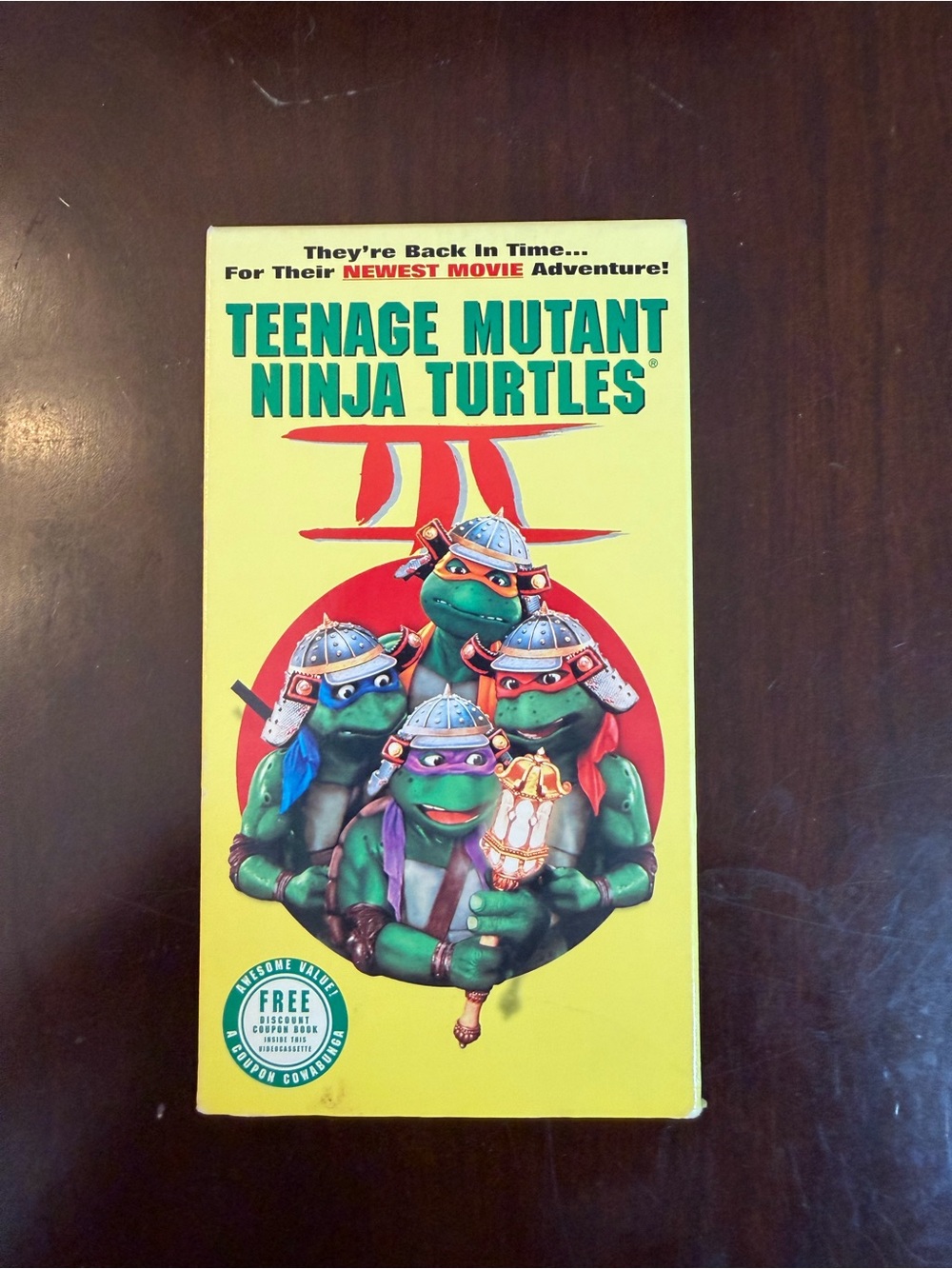 Vintage 1993 Teenage Mutant Ninja Turtles III on VHS.